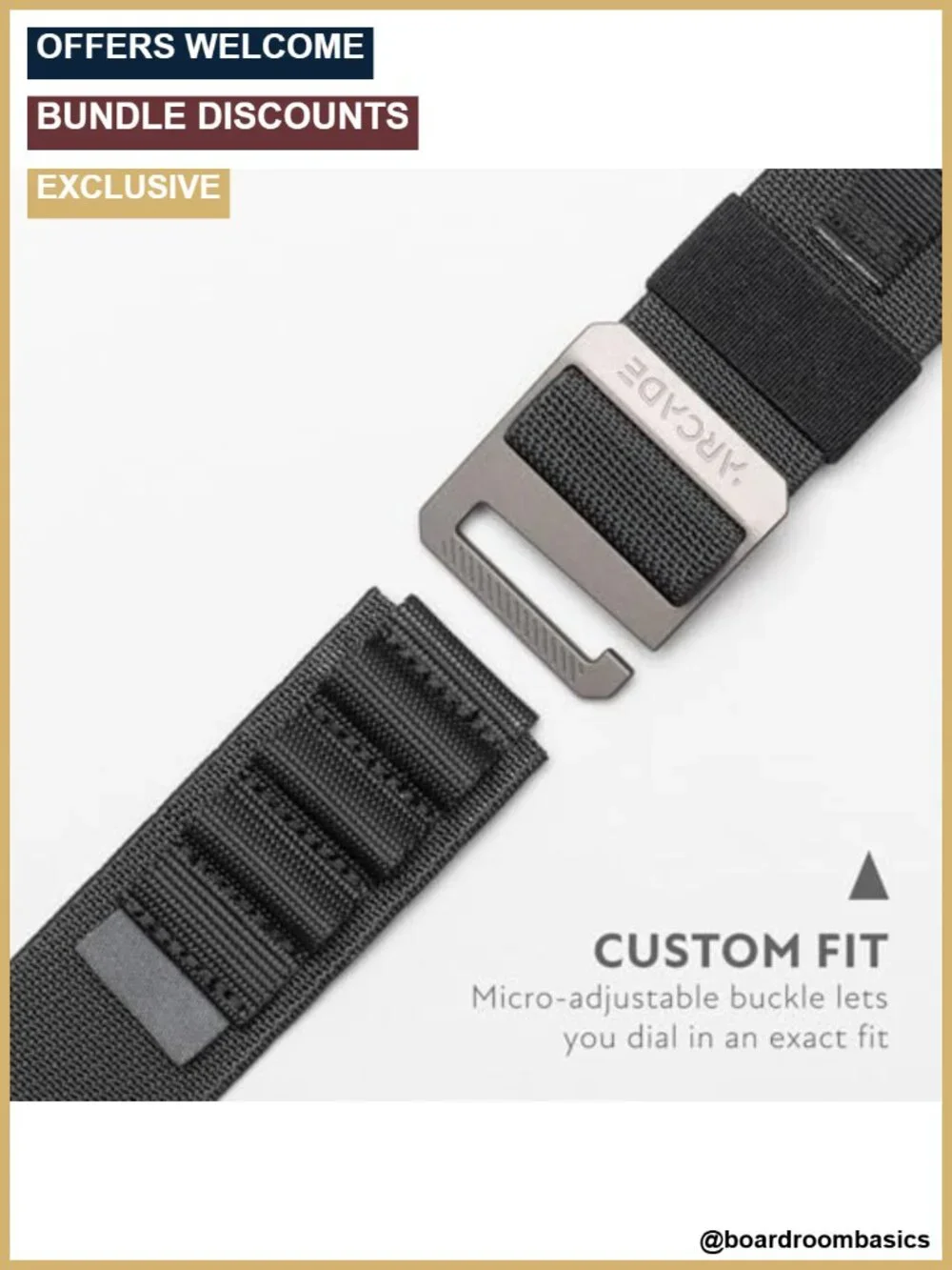 Arcade Alu Utility Belt, Stretch Webbing, Aluminum Buckle for Men